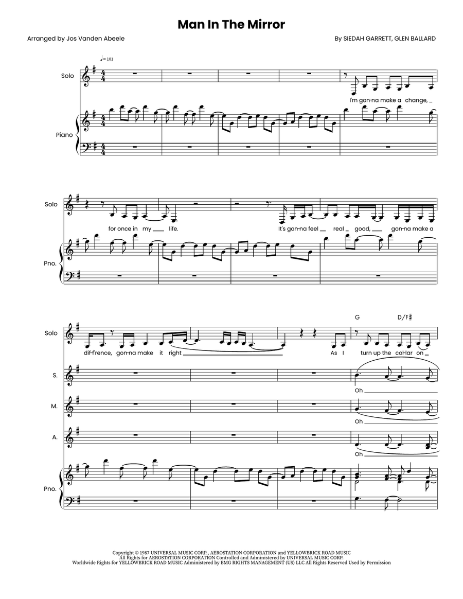 Man In The Mirror SSA scores gallery preview page 1