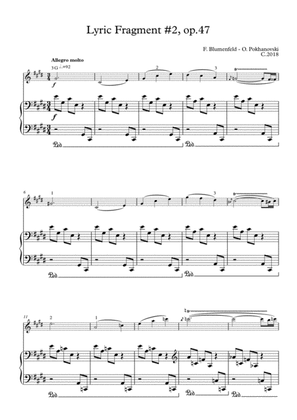 Blumenfeld-Pokhanovski Lyric Fragment #2 for violin and piano