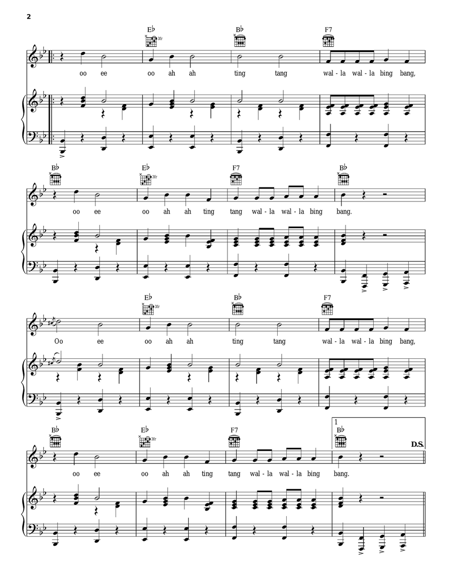 Witch Doctor Piano, Vocal, Guitar scores gallery preview page 2