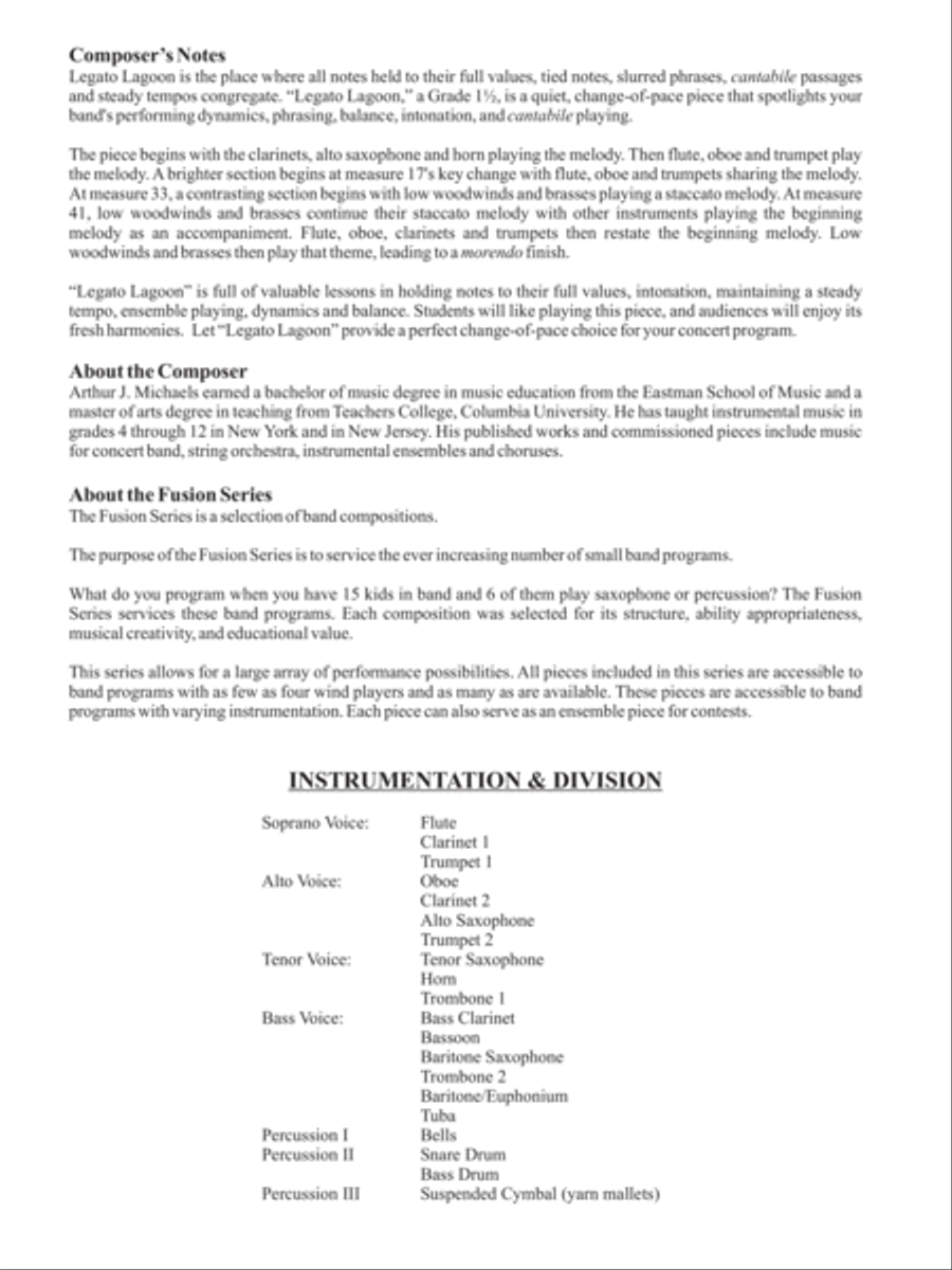 Legato Lagoon Concert Band scores gallery preview page 2