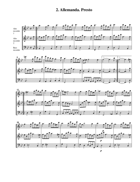 Trio sonata Op.1, no.5 RV 69 (Arrangement for 3 recorders (AAB))