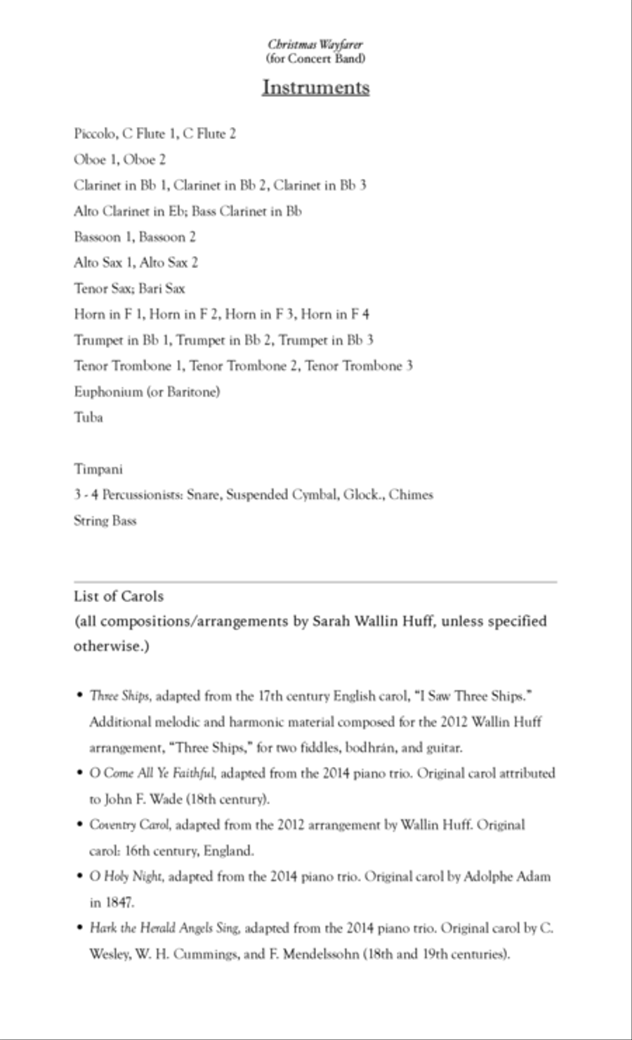 Christmas Wayfarer (for Concert Band) - SCORE Concert Band scores gallery preview page 3