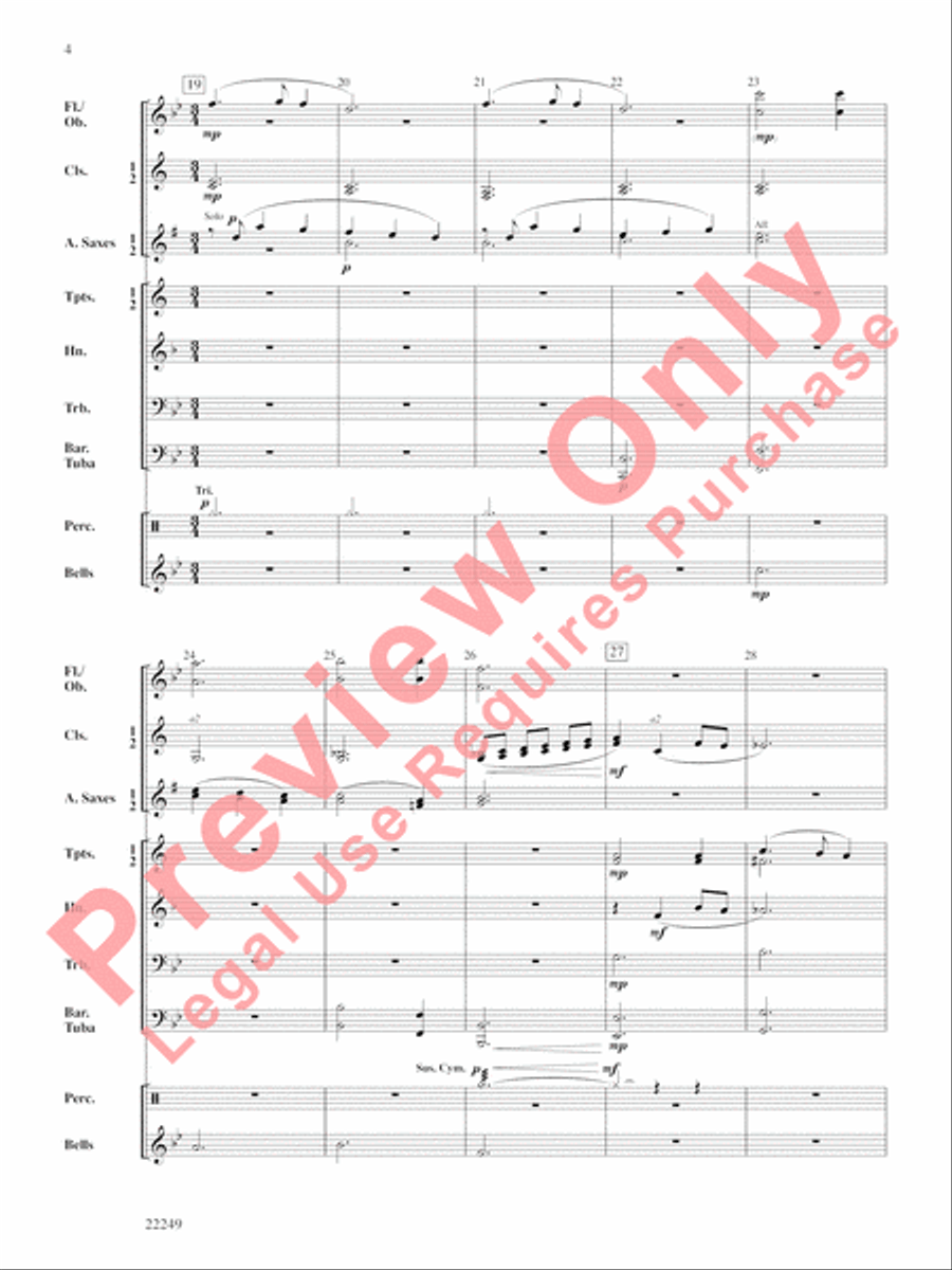All Through the Silent Night Concert Band scores gallery preview page 5