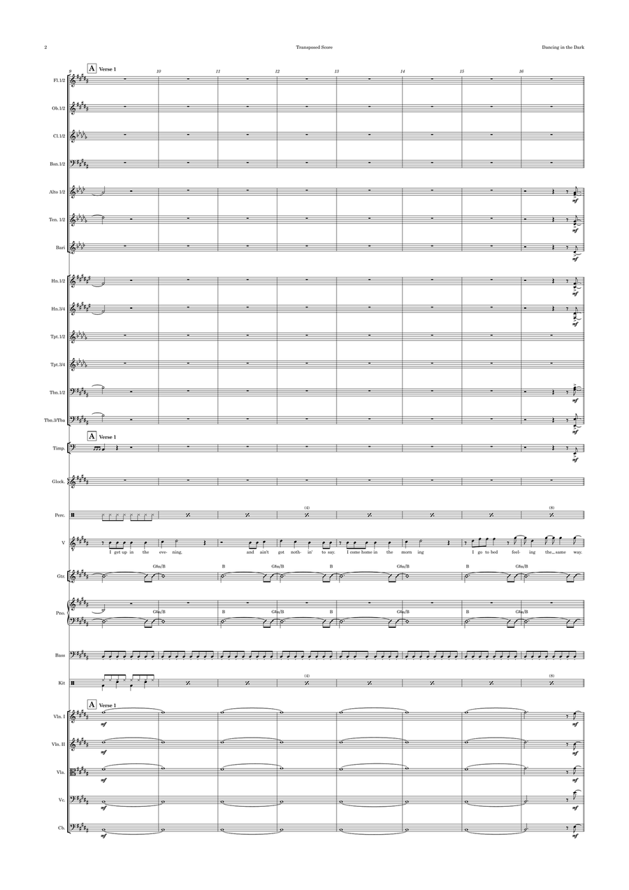 Dancing In The Dark Full Orchestra scores gallery preview page 2