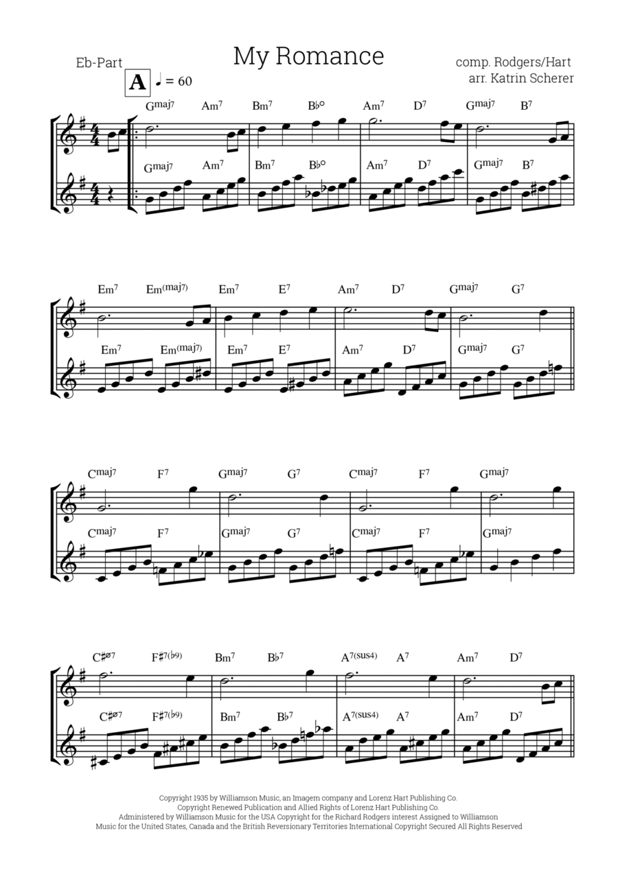 My Romance Alto Saxophone scores gallery preview page 1
