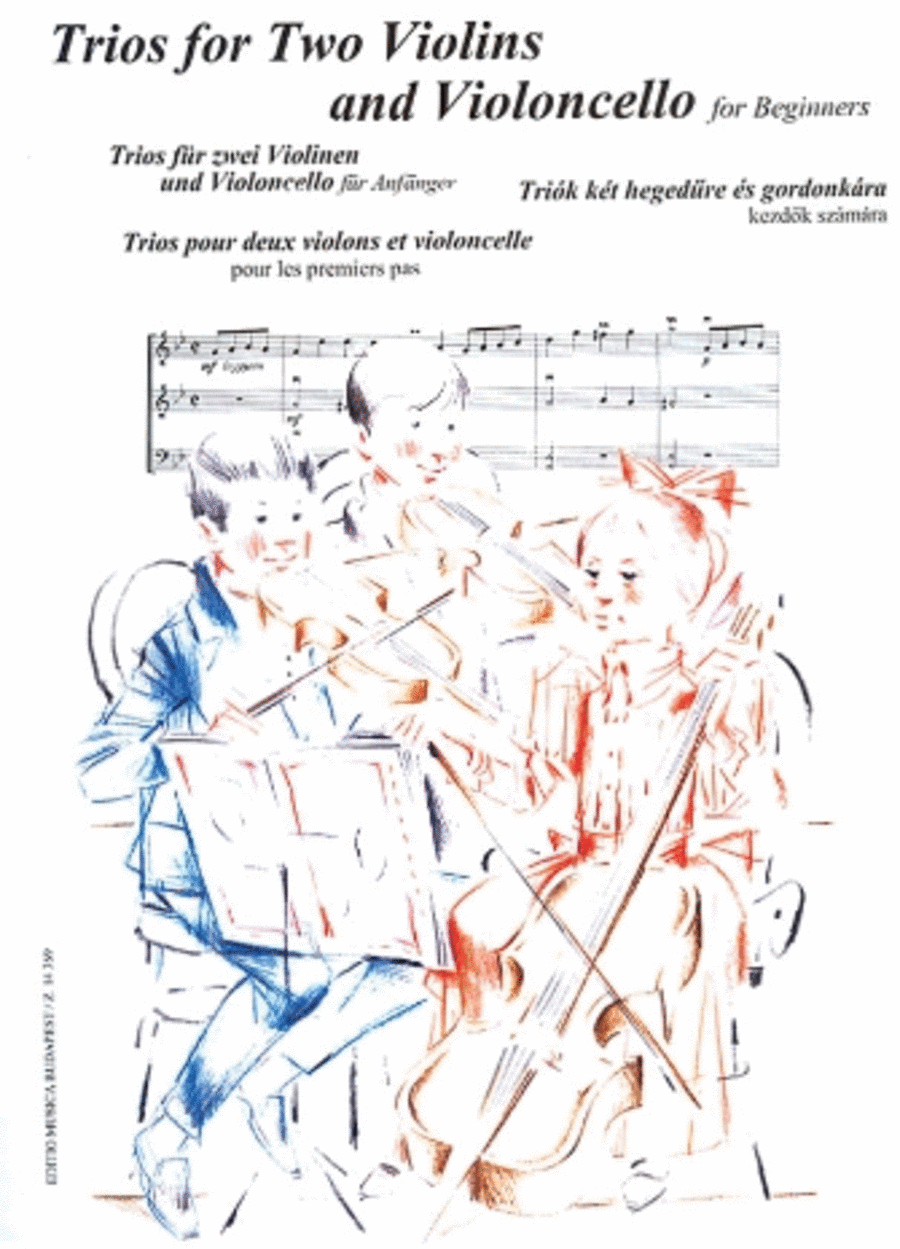 Trios for Two Violins and Violoncello for Beginners Cello scores gallery preview page 1