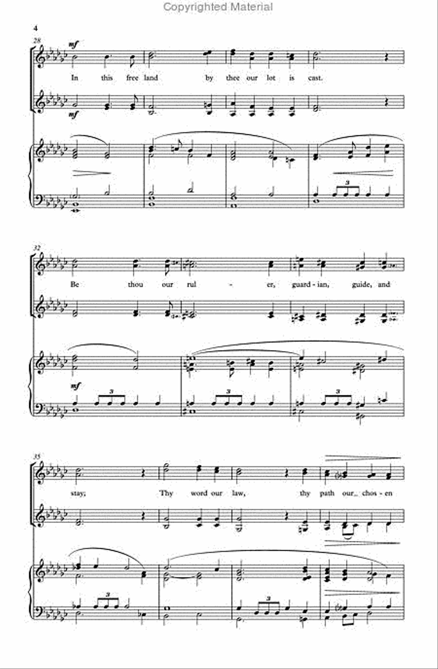 God of our fathers, whose almighty hand Divisi scores gallery preview page 4