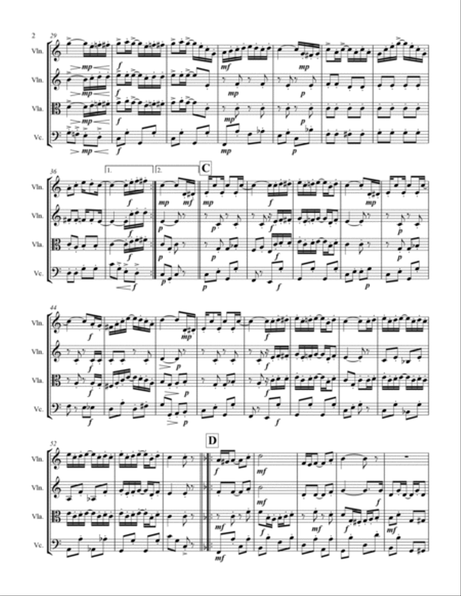 Joplin - “The Entertainer” (for String Quartet) String Quartet scores gallery preview page 3