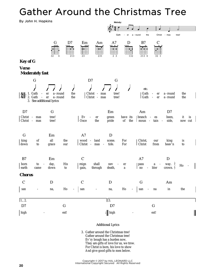 Gather Around The Christmas Tree Guitar scores gallery preview page 1