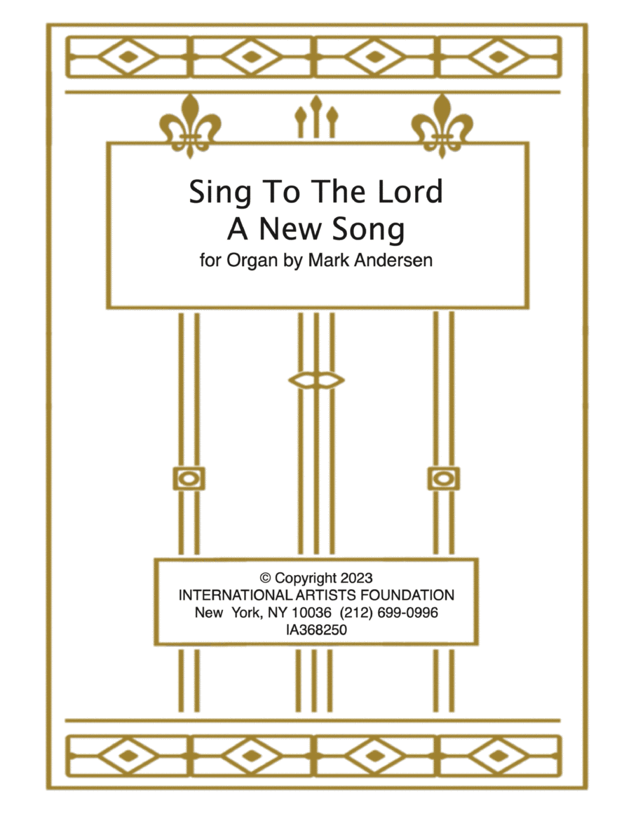 Sing To The Lord for organ by Mark Andersen Organ Solo scores gallery preview page 1