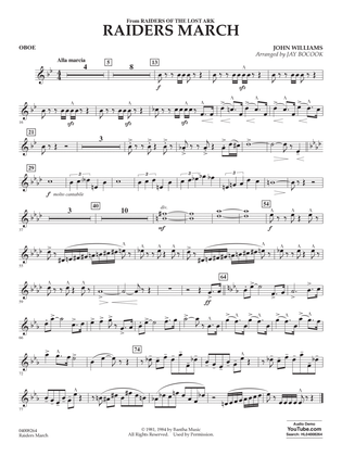Book cover for Raiders March (from Raiders Of The Lost Ark) (arr. Jay Bocook) - Oboe
