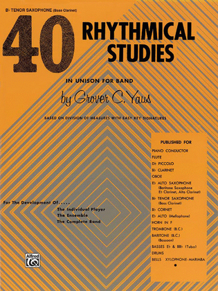 Book cover for 40 Rhythmical Studies