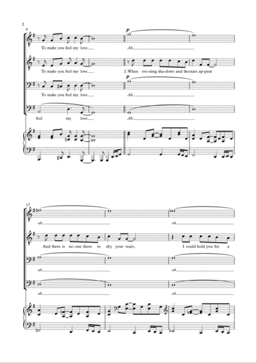 Make You Feel My Love TTBB scores gallery preview page 2