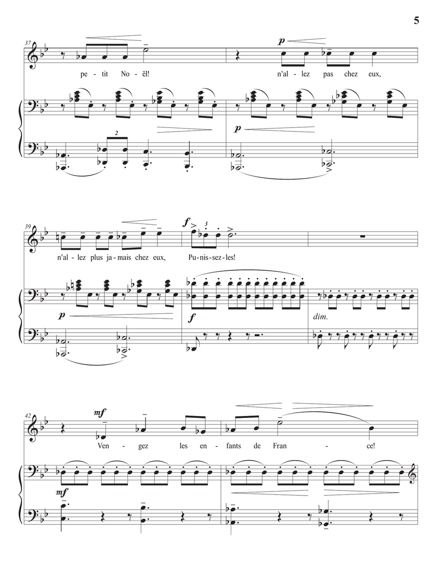 DEBUSSY: Noël des enfants qui n'ont plus de maisons (transposed to G minor) Piano, Vocal scores gallery preview page 6