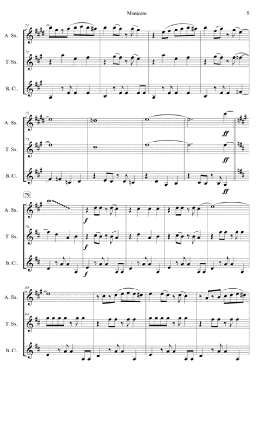 Manicero Woodwind Trio scores gallery preview page 5