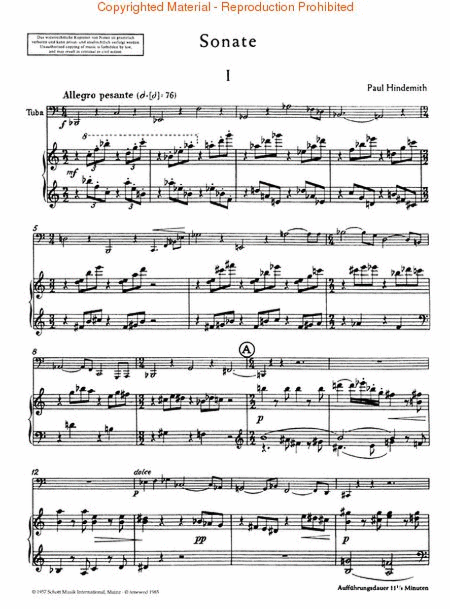 Sonate für Basstuba und Klavier (1955)