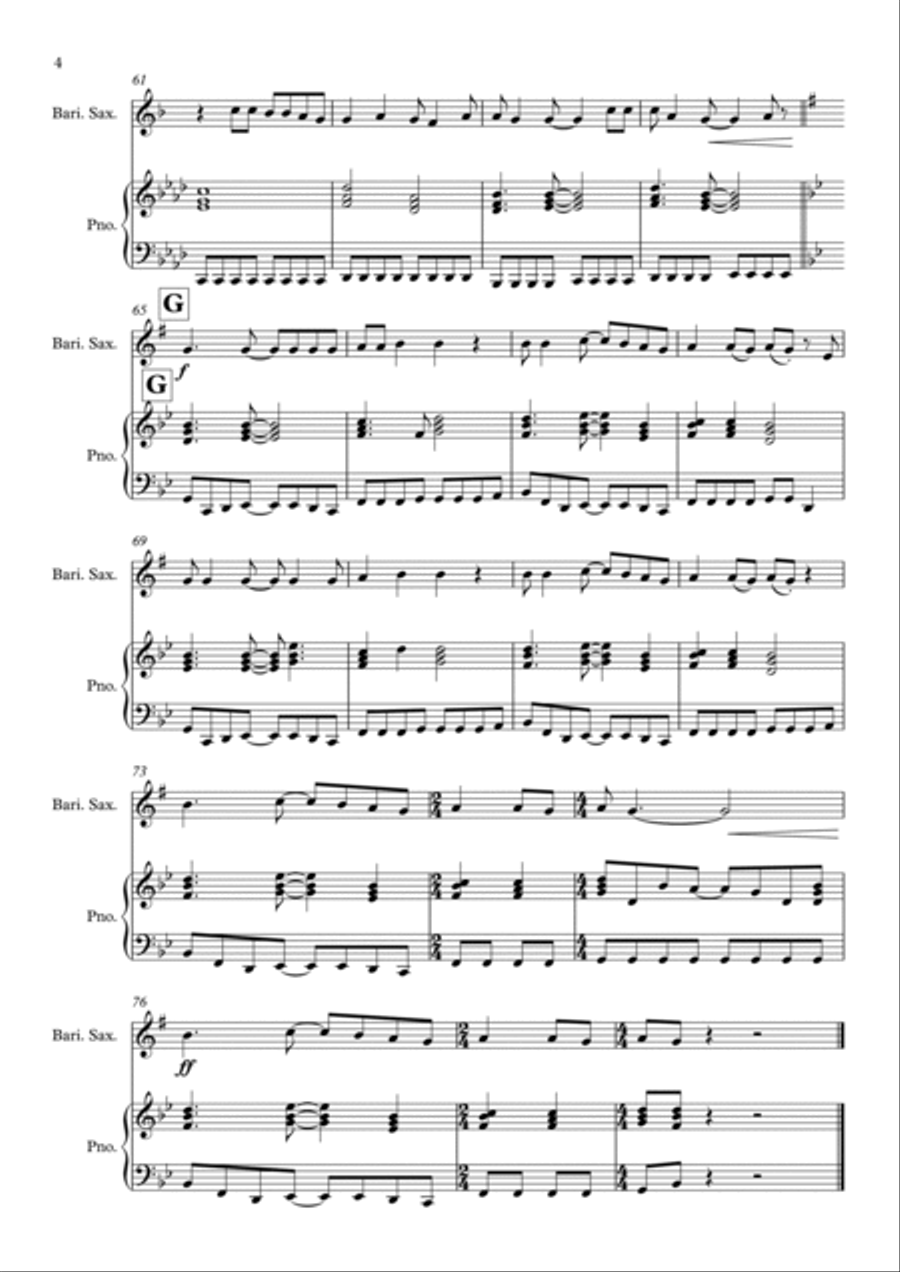 Heaven Is A Place On Earth Baritone Saxophone scores gallery preview page 4