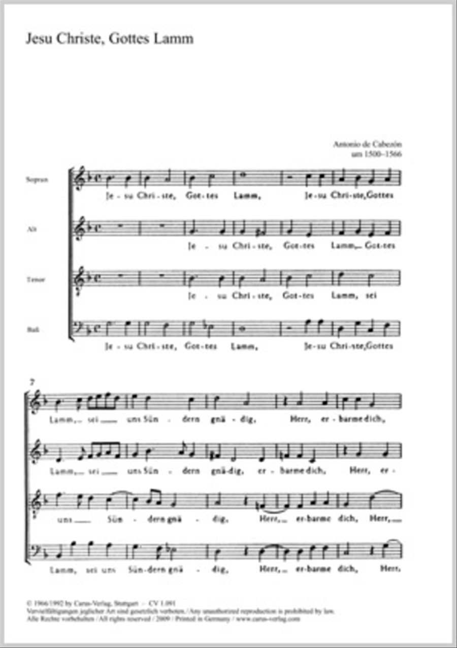 Jesu Christe, Gottes Lamm 4-Part scores gallery preview page 1