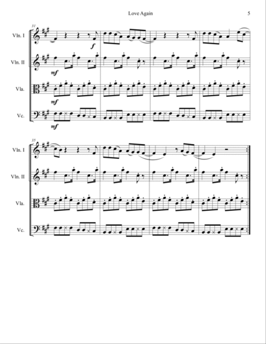 Love Again Love Again String Quartet scores gallery preview page 6