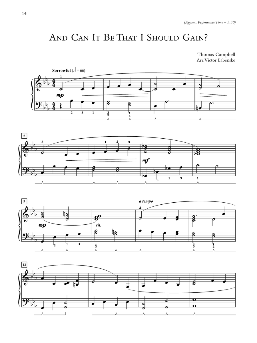 And Can It Be That I Should Gain? - Piano Solo Piano Solo scores gallery preview page 1