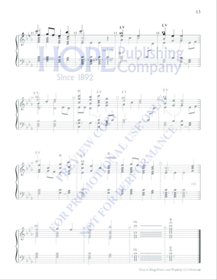 Easy to Ring Praise and Worship 3-Octaves scores gallery preview page 15