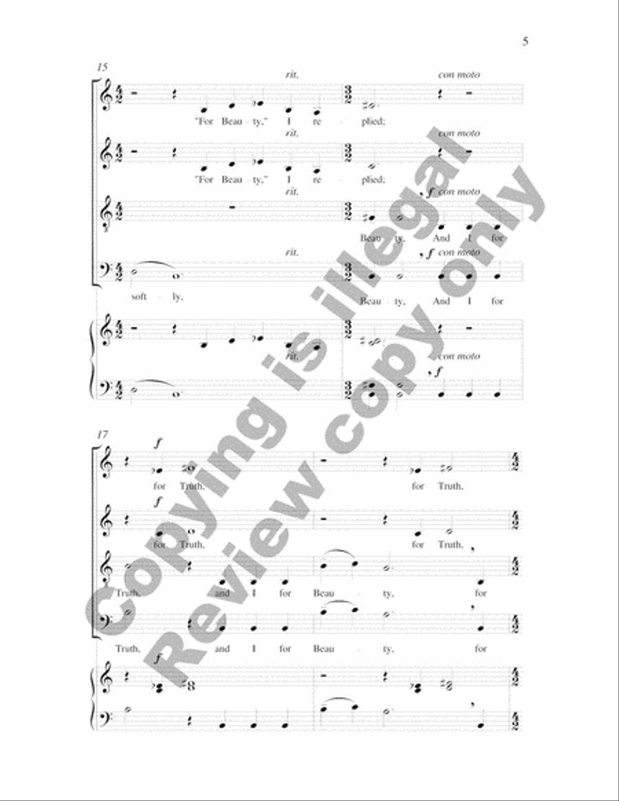 I Died for Beauty 4-Part scores gallery preview page 9