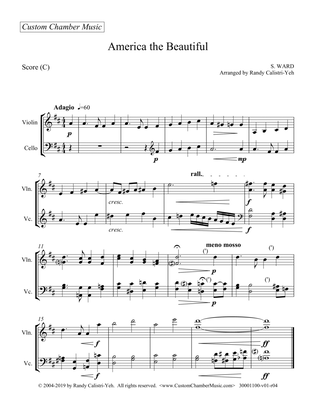 Book cover for America The Beautiful (violin/cello duet)