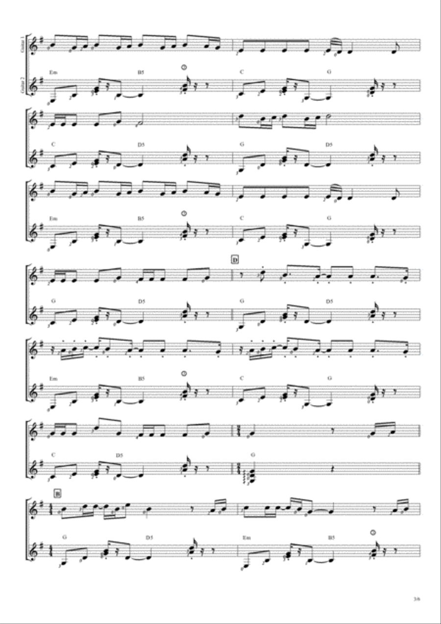 Memories Electric Guitar scores gallery preview page 3