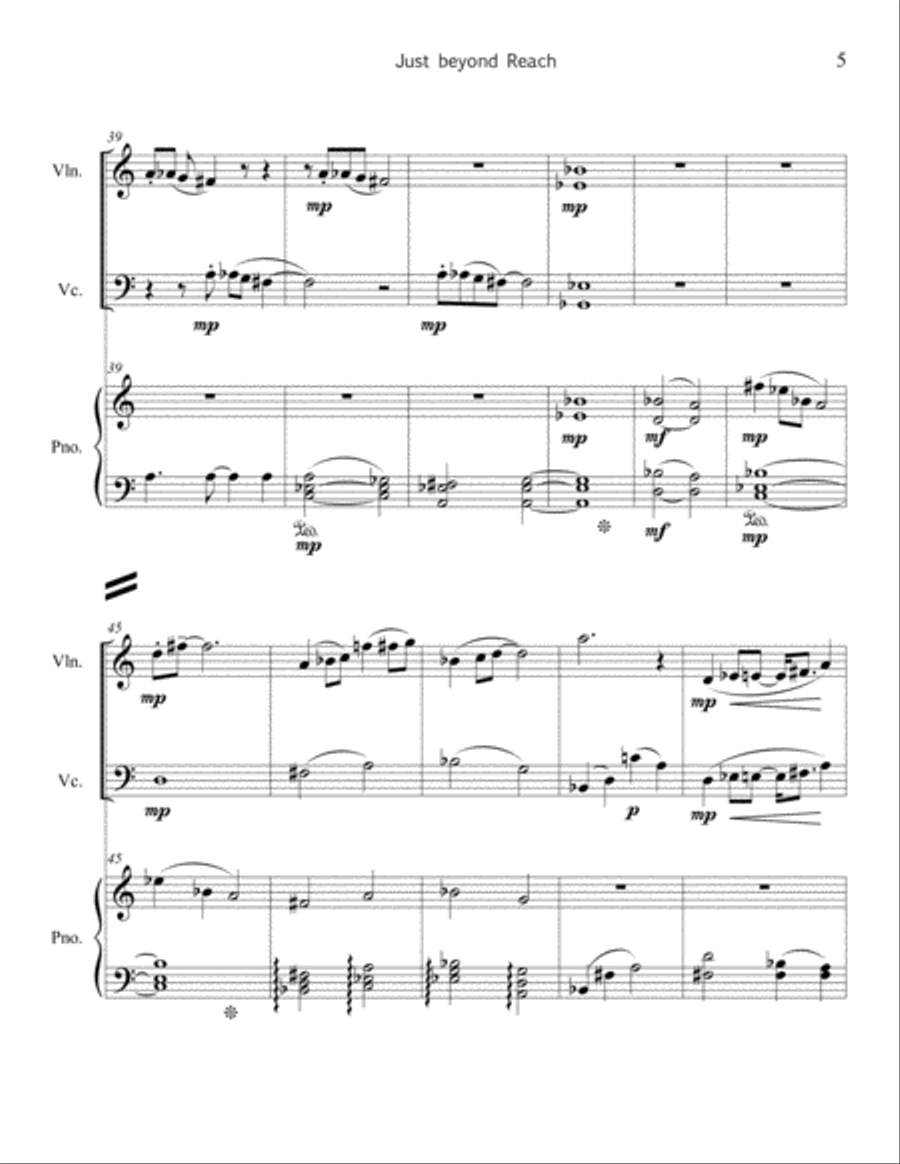 Just beyond Reach - for piano trio Piano Trio scores gallery preview page 6