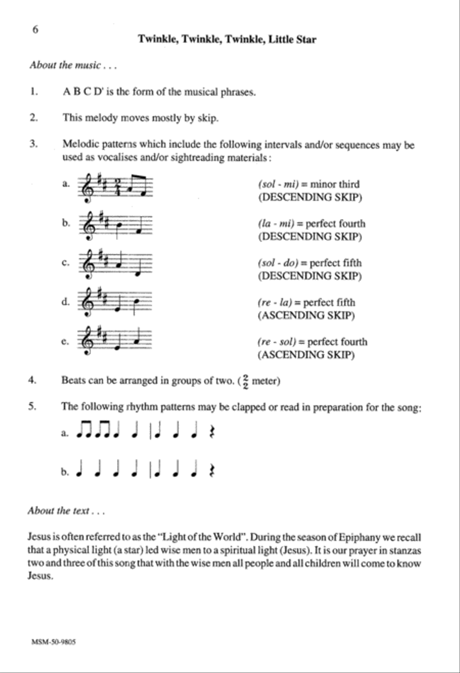 Five for 3's, 4's, & 5's Unison Choir scores gallery preview page 6
