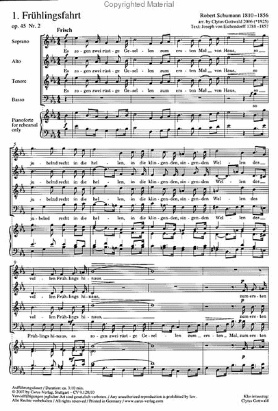 Schumann/Gottwald: Fruhlingsfahrt; Wehmut