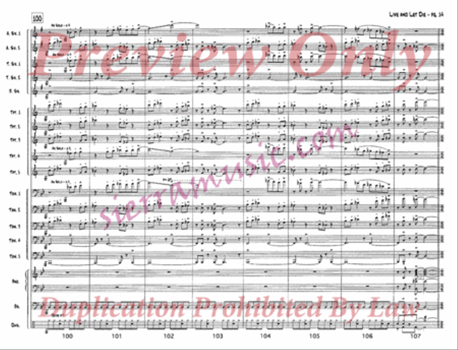 Live and Let Die Live and Let Die Jazz Ensemble scores gallery preview page 15