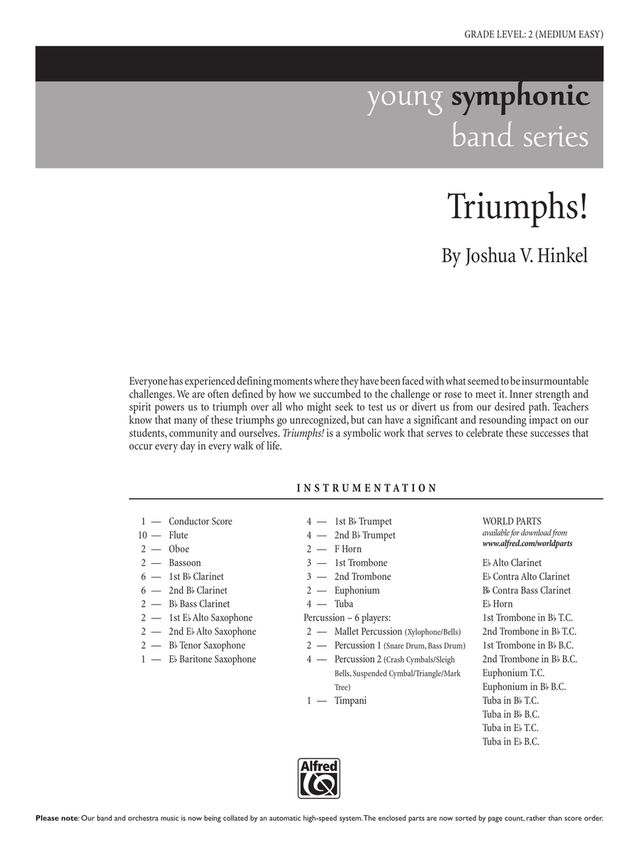 Triumphs!: Score