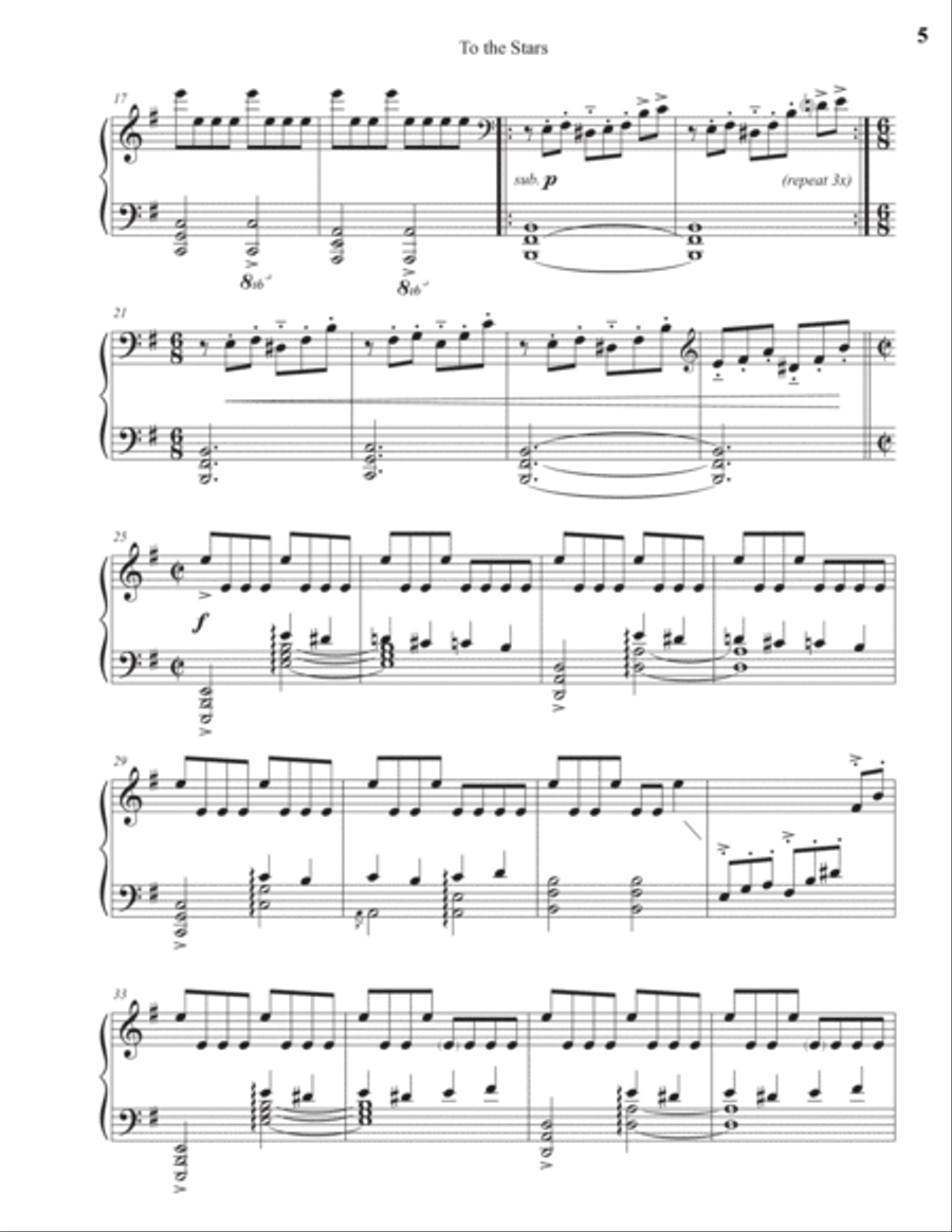 To the Stars Piano Solo scores gallery preview page 5