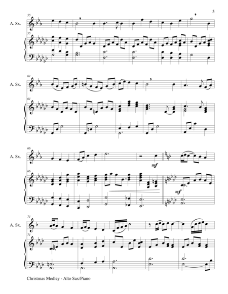CHRISTMAS JOY MEDLEY (Alto Sax/Piano and Sax Part) by George Frideric Handel Alto Saxophone - Digital Sheet Music