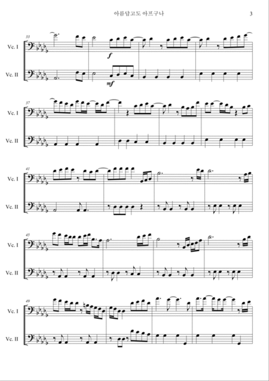 Beautiful Pain String Duet scores gallery preview page 3