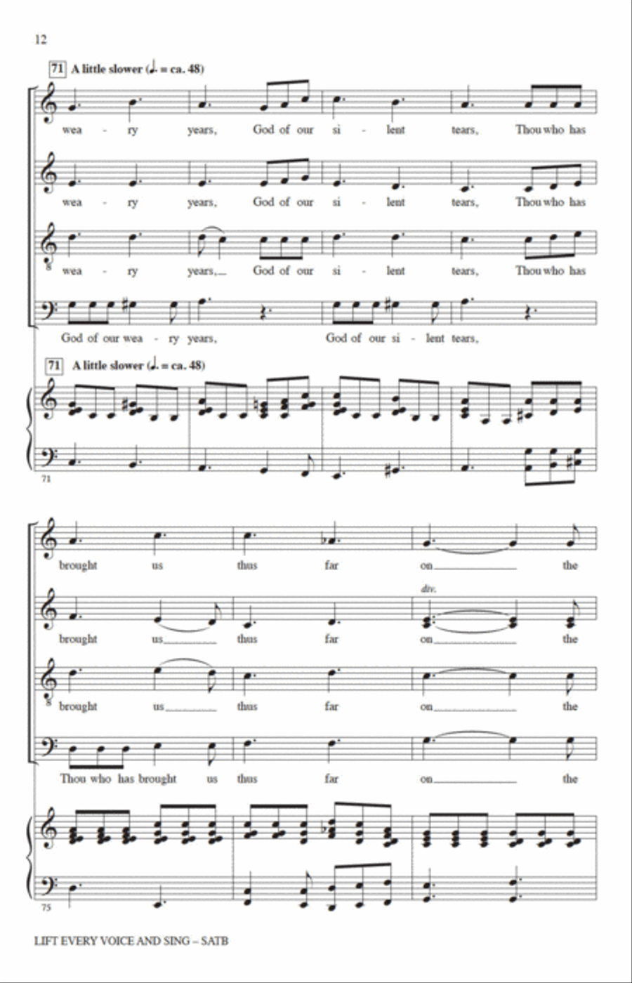 Lift Every Voice And Sing (arr. Rollo Dilworth) 4-Part scores gallery preview page 10