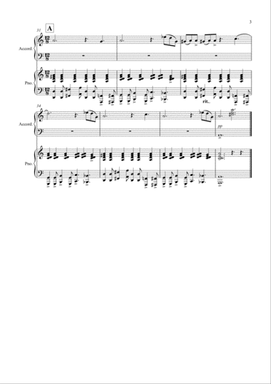 The Angel Gabriel for Accordion and Piano Piano scores gallery preview page 3