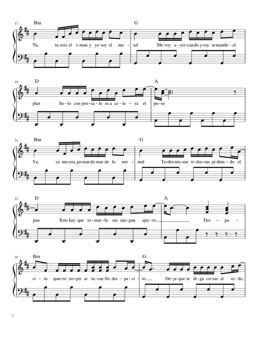 Despacito Despacito Easy Piano scores gallery preview page 2