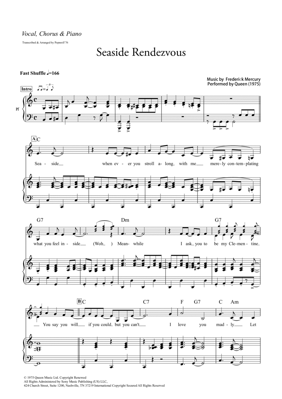 Seaside Rendezvous Voice scores gallery preview page 1