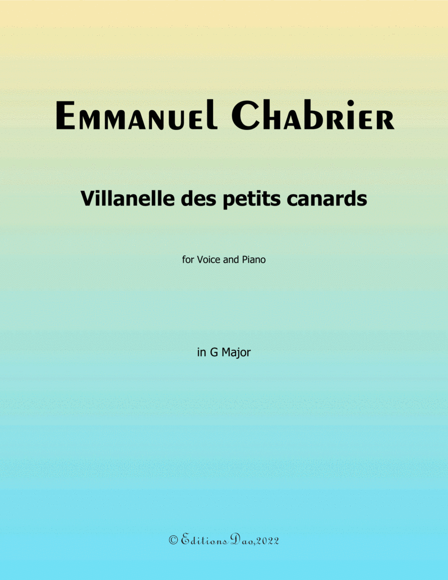 Villanelle des petits canards, by Chabrier, in G Major image number null