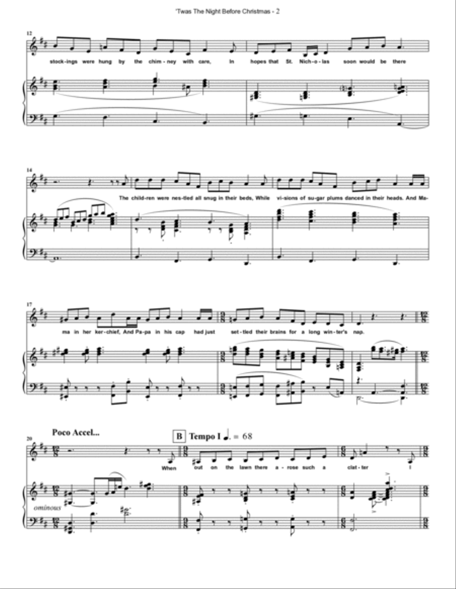TWAS THE NIGHT BEFORE CHRISTMAS Voice scores gallery preview page 2