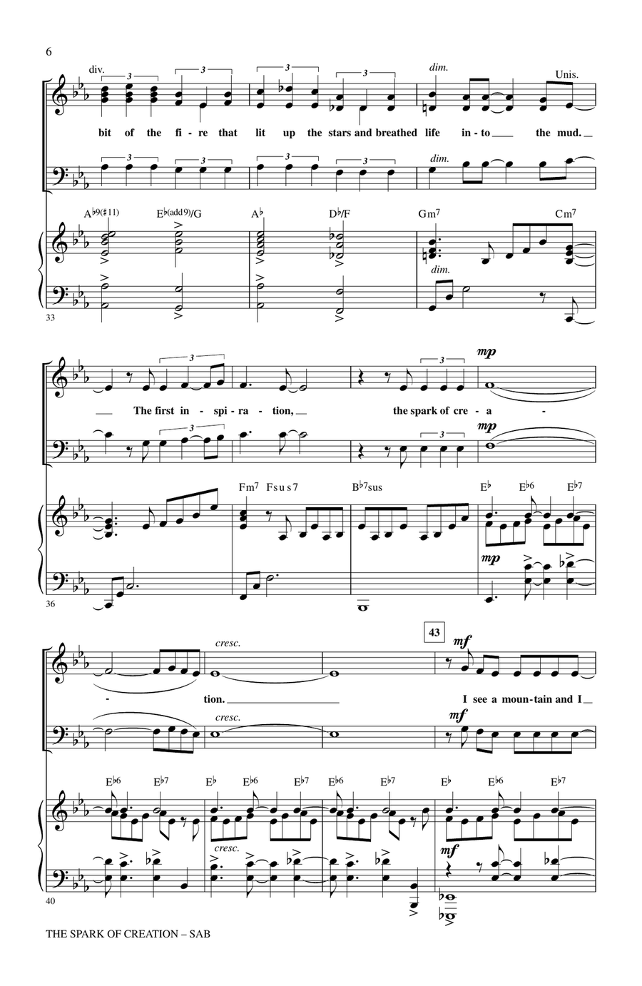 The Spark Of Creation (from Children of Eden) 3-Part scores gallery preview page 4