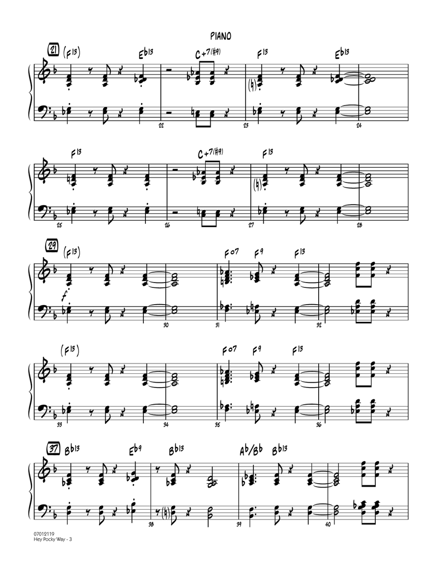 Hey Pocky Way - Piano Jazz Ensemble scores gallery preview page 3