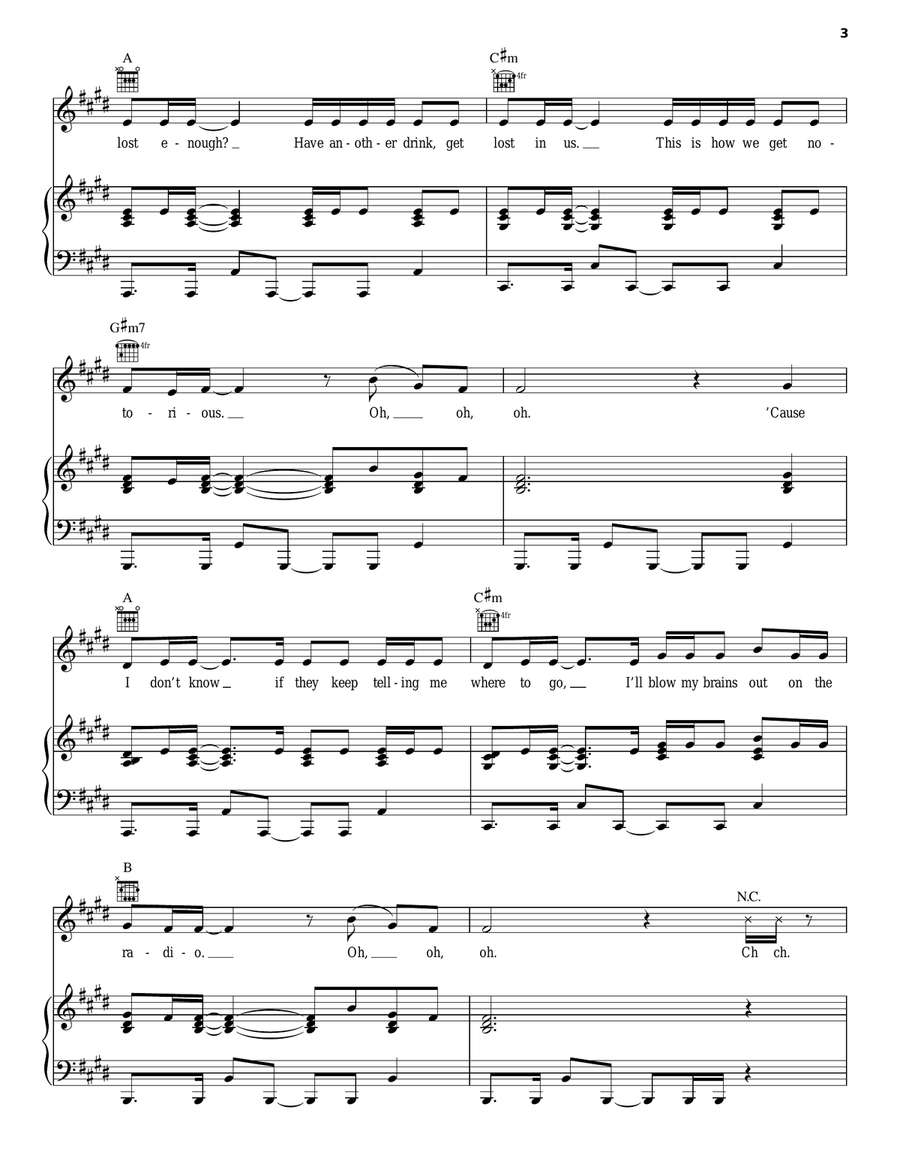 Perfect Places Piano, Vocal, Guitar scores gallery preview page 3