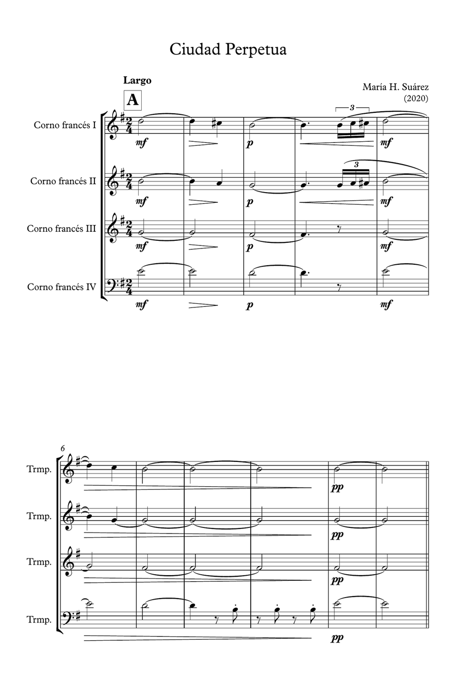 Ciudad Perpetua Brass Quartet scores gallery preview page 2