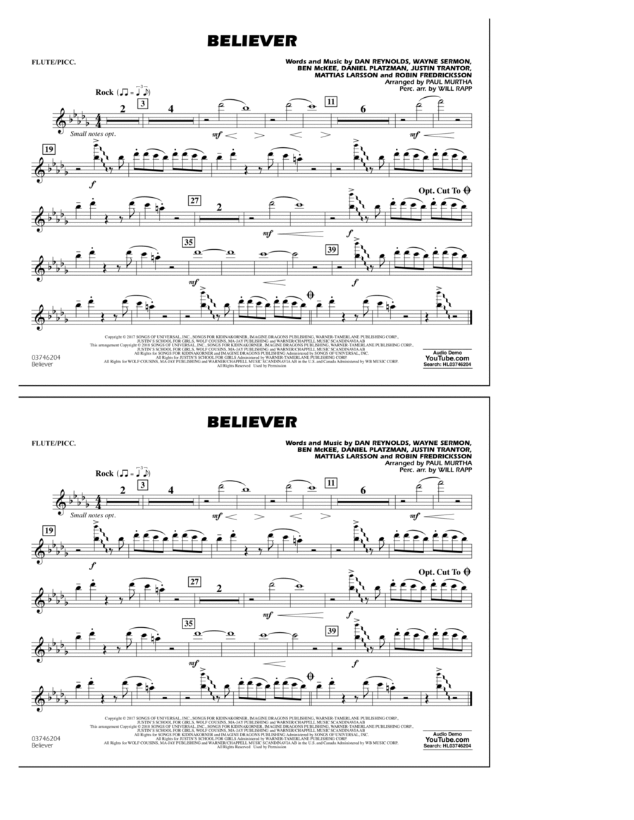 Believer - Flute/Piccolo