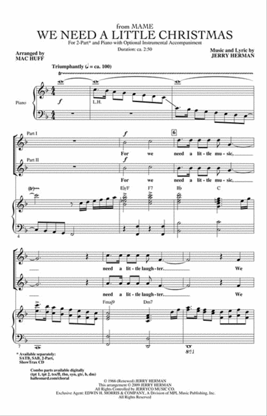 We Need a Little Christmas 2-Part scores gallery preview page 2