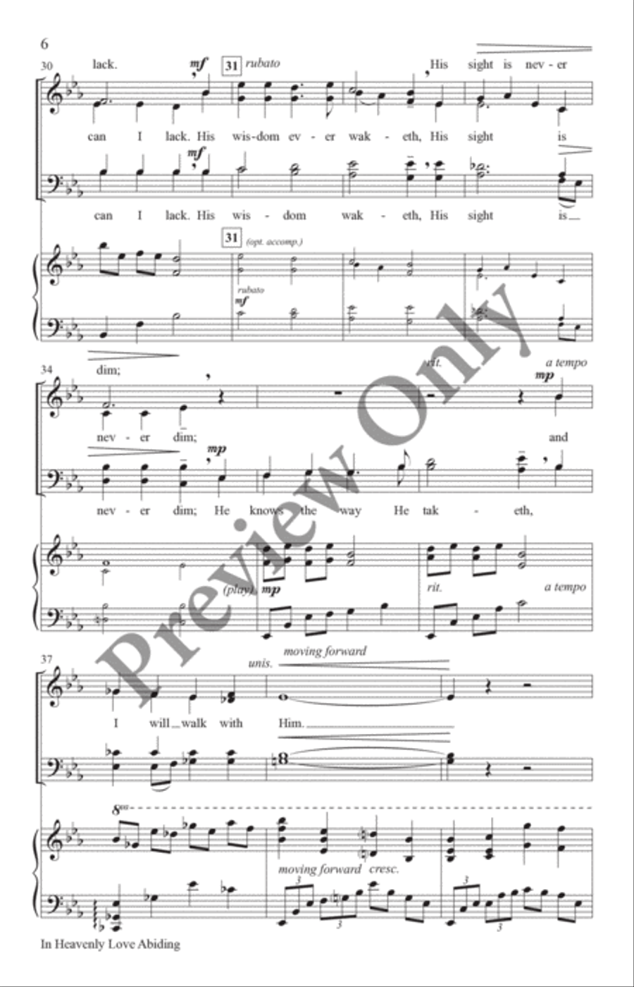 In Heavenly Love Abiding 4-Part scores gallery preview page 5