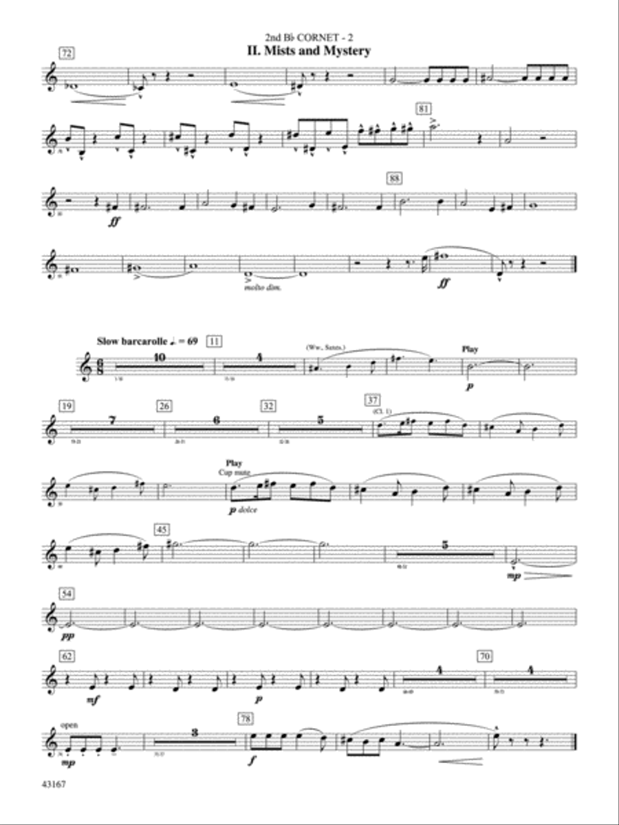 Down to the Sea in Ships (from the NBC TV Film Project 20): 2nd B-flat Cornet Concert Band scores gallery preview page 2